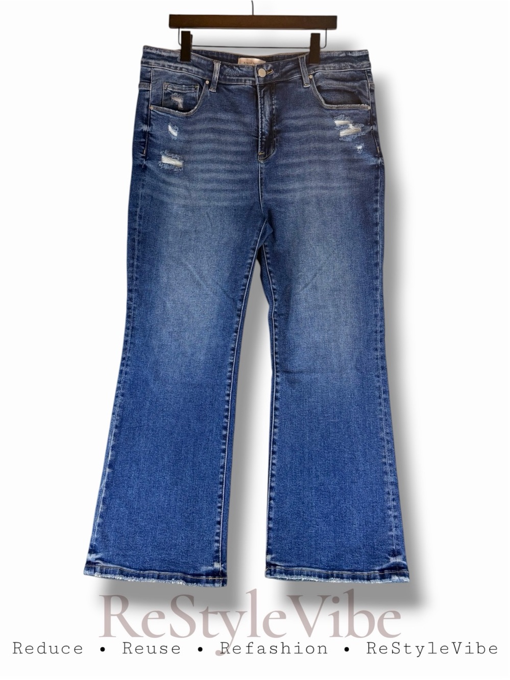 RISEN JEANS Women’s Size 2XL Denim High Rise Fit Wide Leg Style Stretch